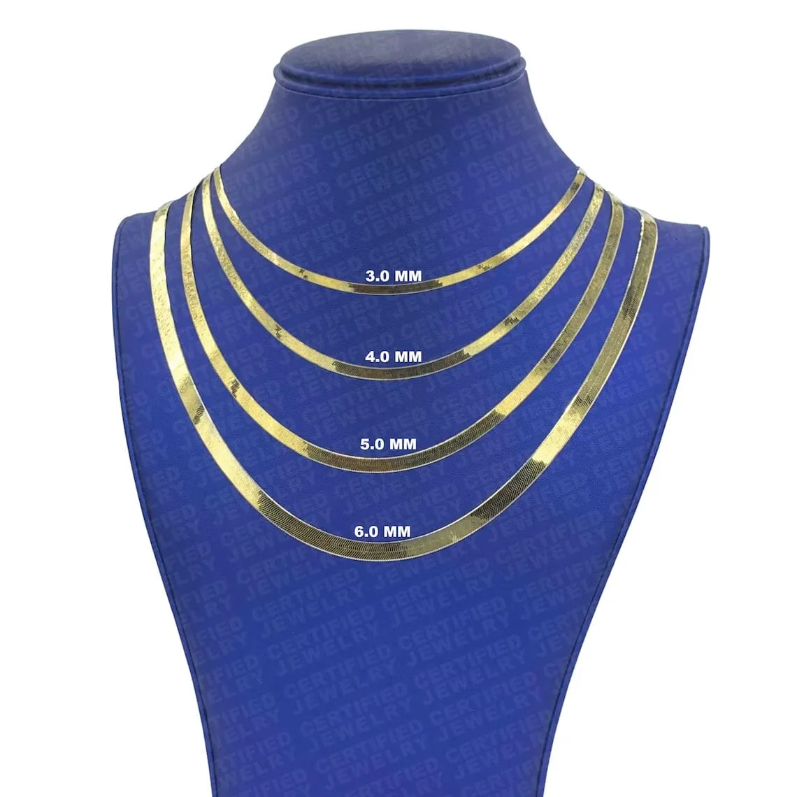 14K Solid Gold Herringbone Necklace