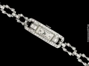 1920's Swiss Vintage Ladies Cocktail Watch - Platinum with 95 Diamonds