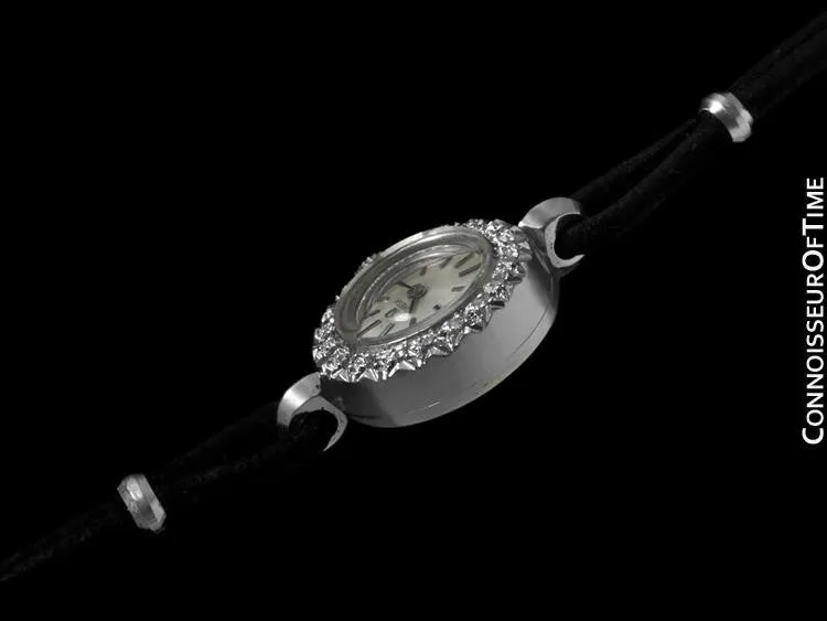 1969 Omega Vintage Ladies Watch - 14K White Gold & Diamonds