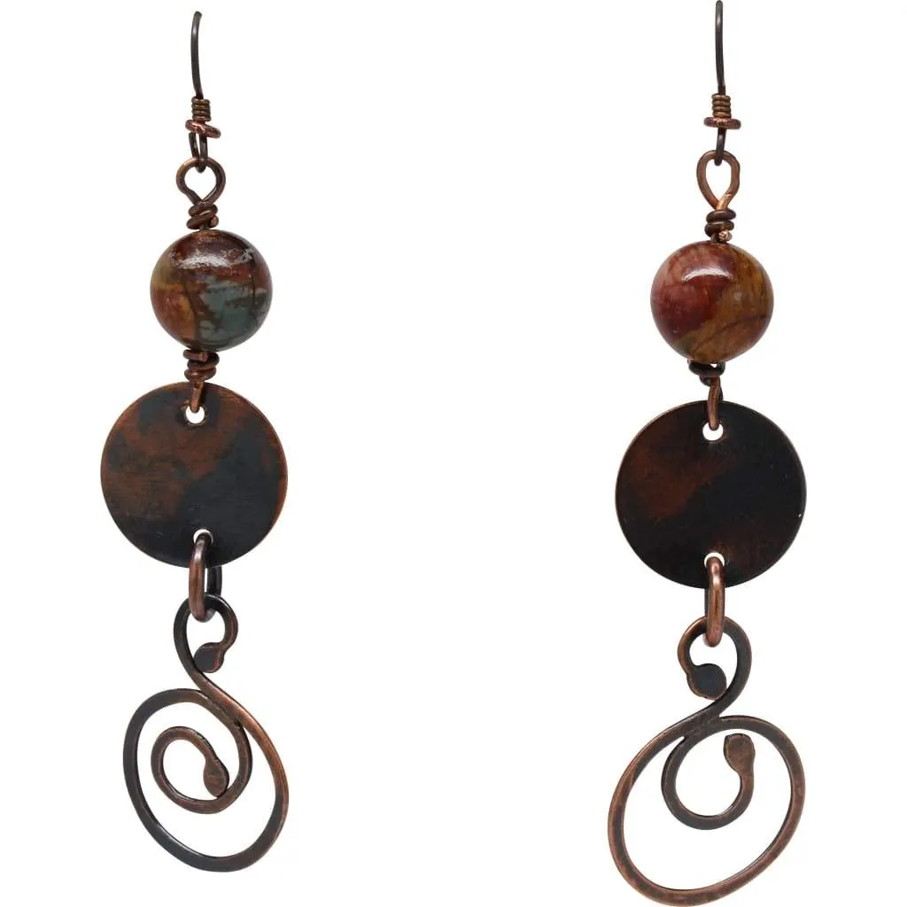 A Goal-Oriented Journey Copper Dangle Earrings - Large