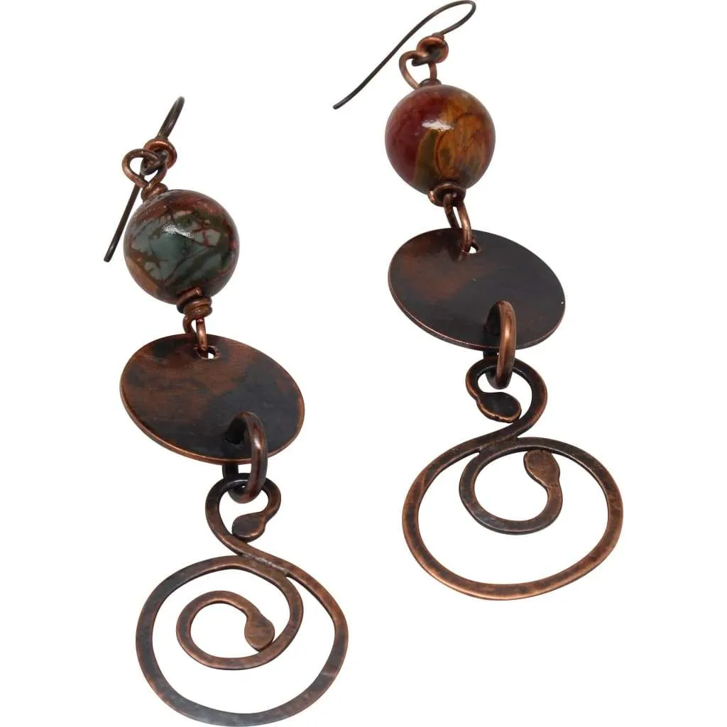 A Goal-Oriented Journey Copper Dangle Earrings - Large