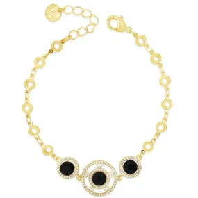 Absolute Gold & Black Halo Pendant Bracelet