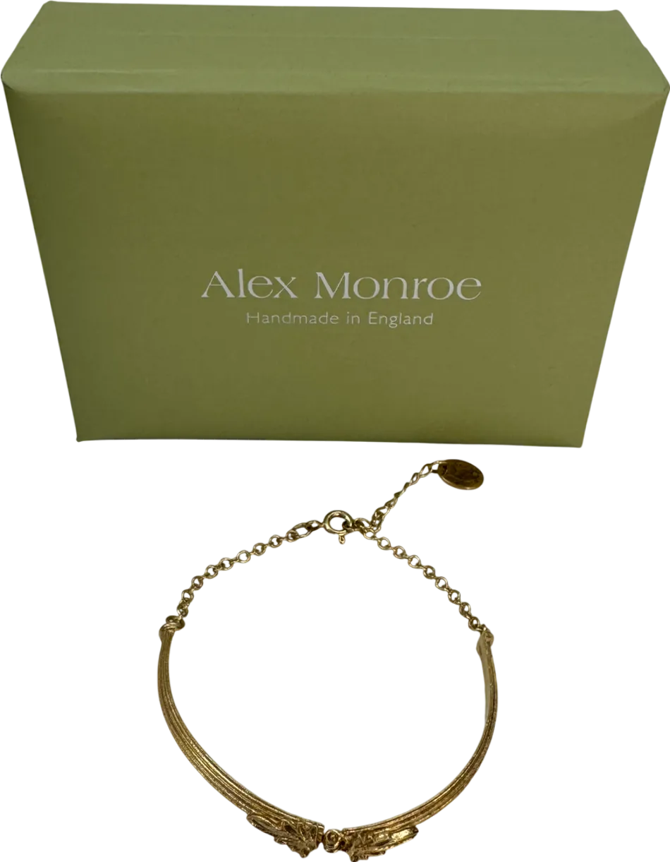 Alex Monroe Gold Hinged Column Bracelet With Ornate Detailing