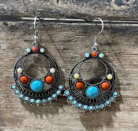 Antique Silver Beaded Earrings