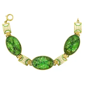 Art Deco Jade & Enamel Bracelet