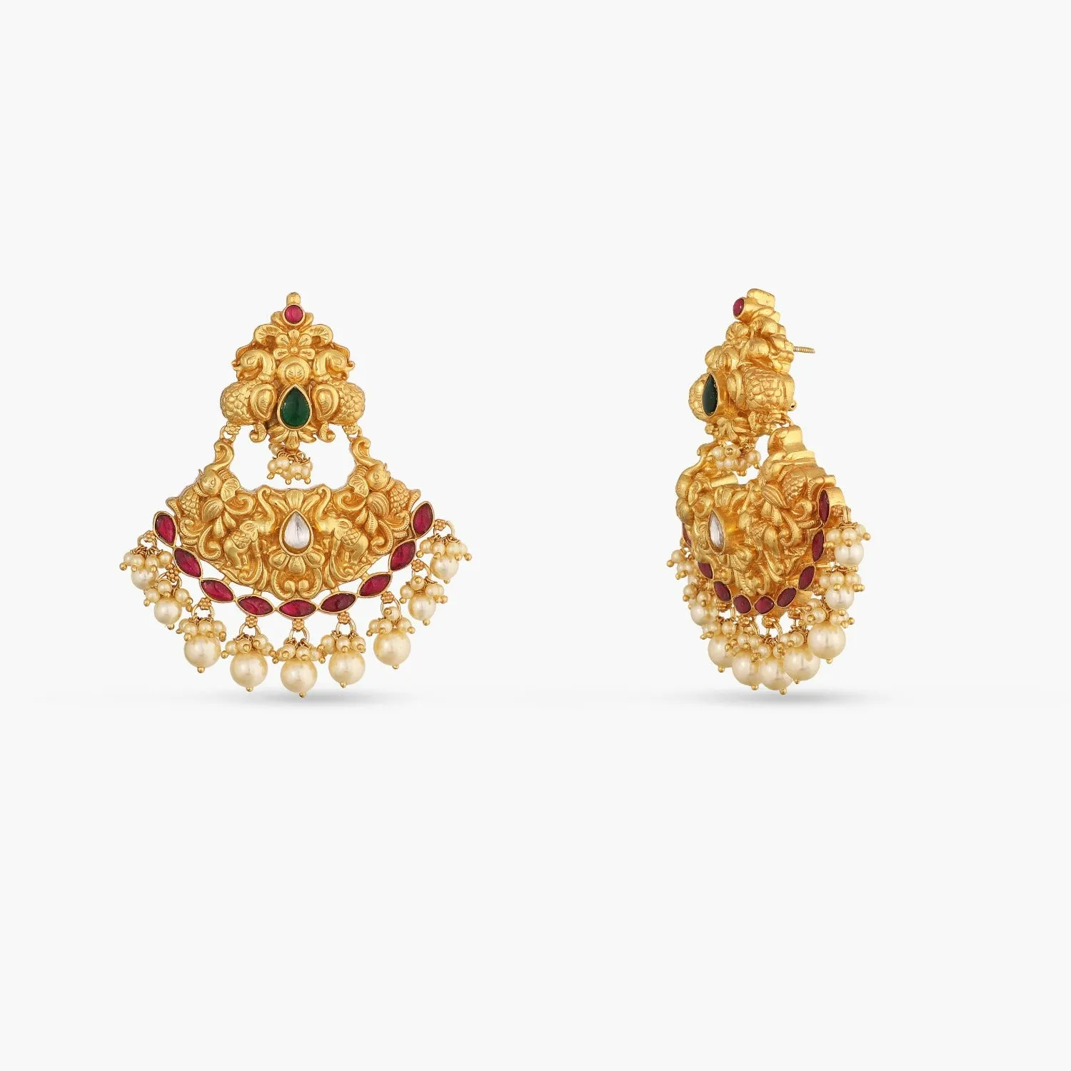 Avni Antique Silver Chandbali Earrings