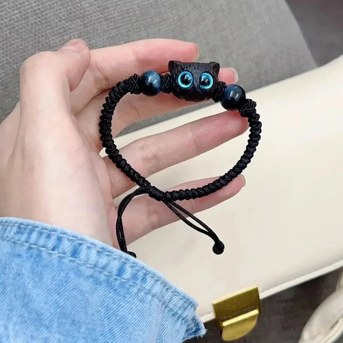 Black Cute Little Cat Couple Bracelets