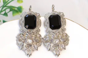 BLACK Filigree Earrings