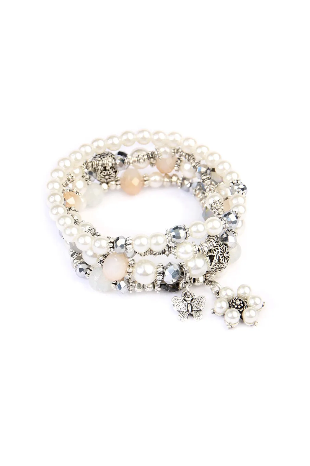 Butterfly Pearl Classy Stackable Bracelet