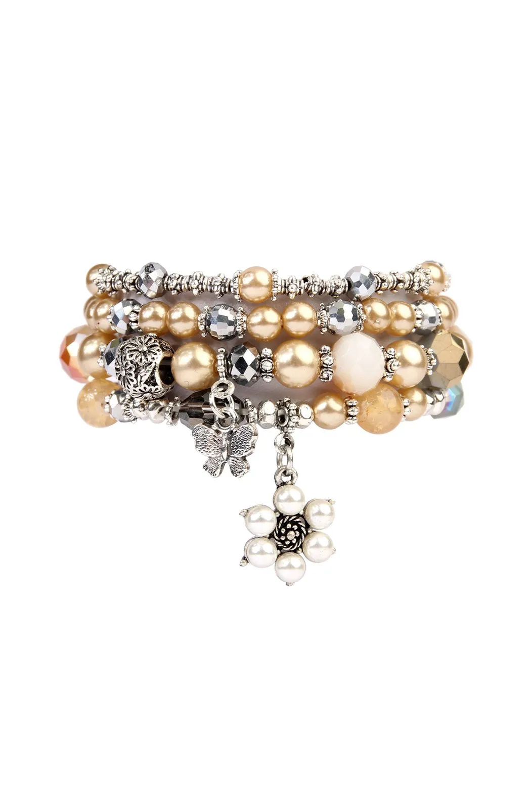 Butterfly Pearl Classy Stackable Bracelet