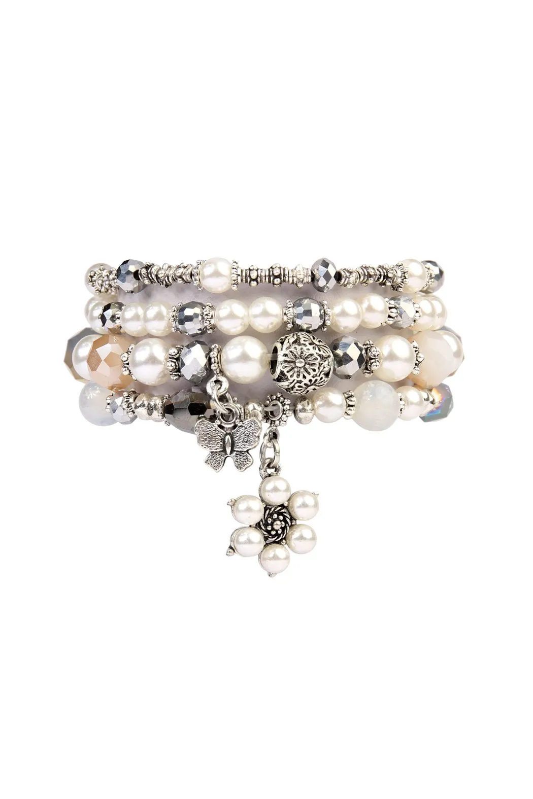 Butterfly Pearl Classy Stackable Bracelet