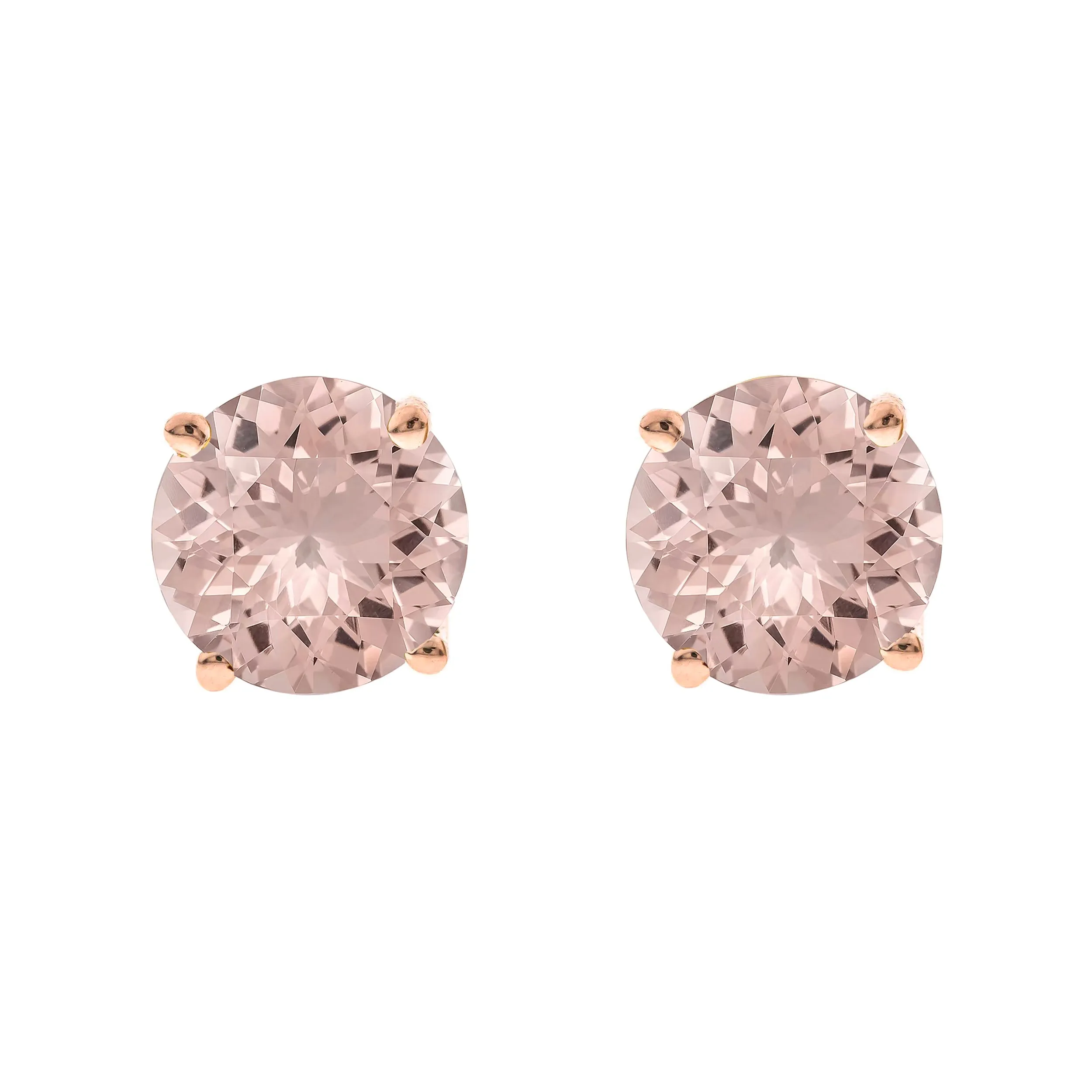 Cheyenne 14K Rose Gold Round-Cut Madagascar Morganite Earring