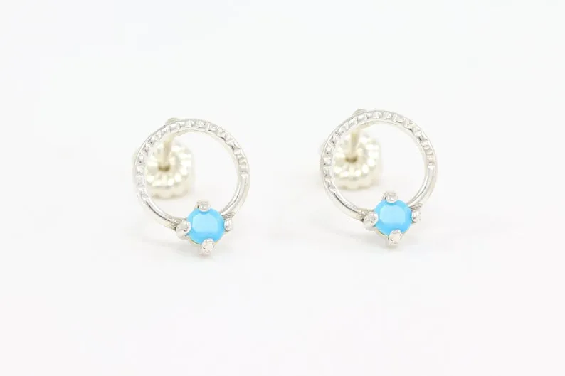 Circle Gem Studs