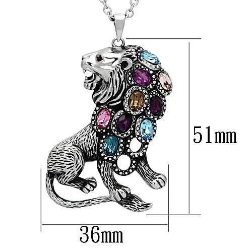 CJG2288 Wholesale Stainless Steel Top Grade Crystal Chain Lion Pendant