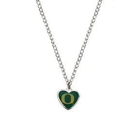 Cleanlapsports NCAA Oregon Ducks Team Logo Heart Shaped Pendant Necklace Charm Gift