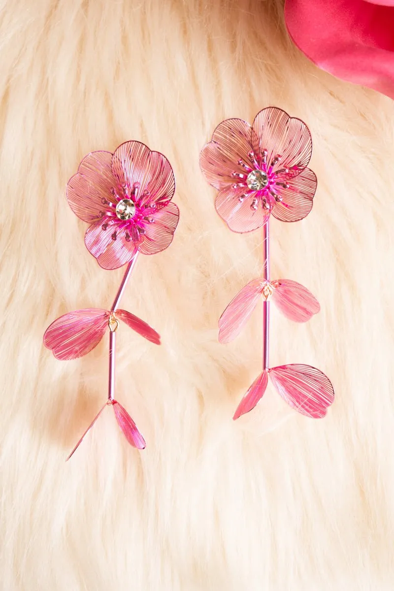 Crystal Avenue Rose Bronte Blooms Cascade Earrings