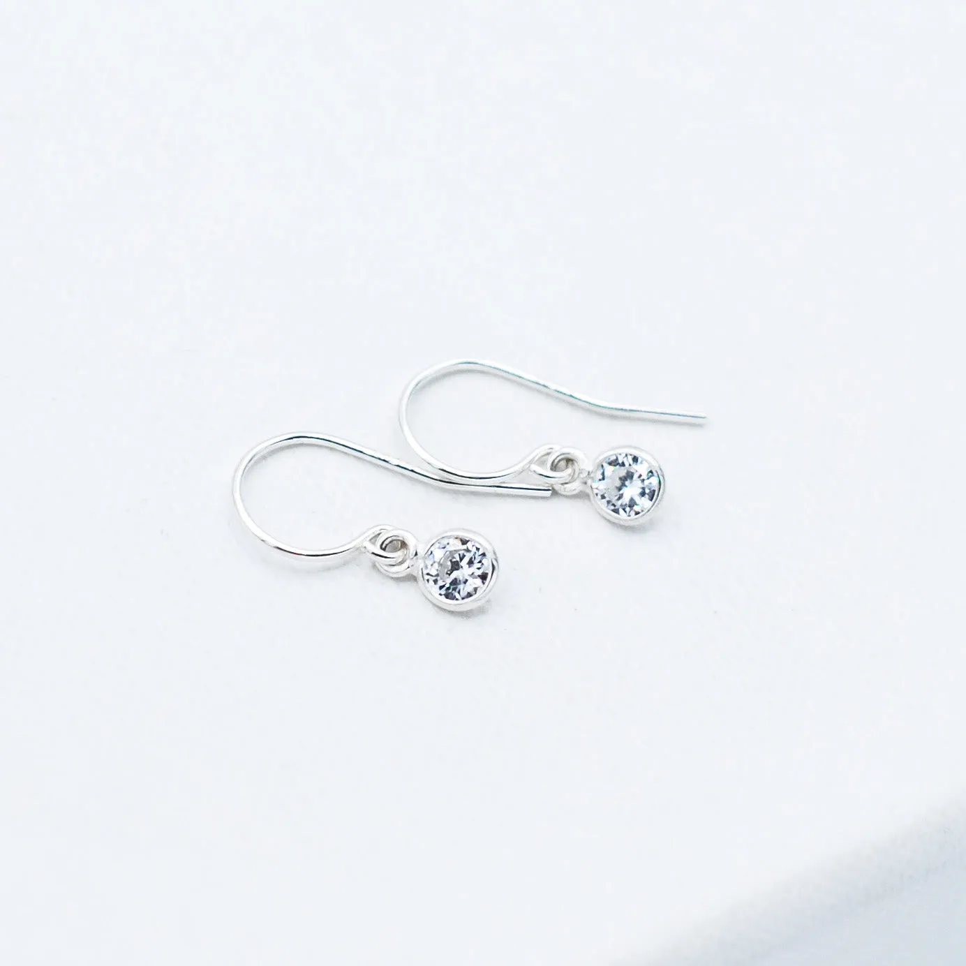 Cubic Zirconia Earrings on Sterling Silver or 14k Gold-Filled Wire