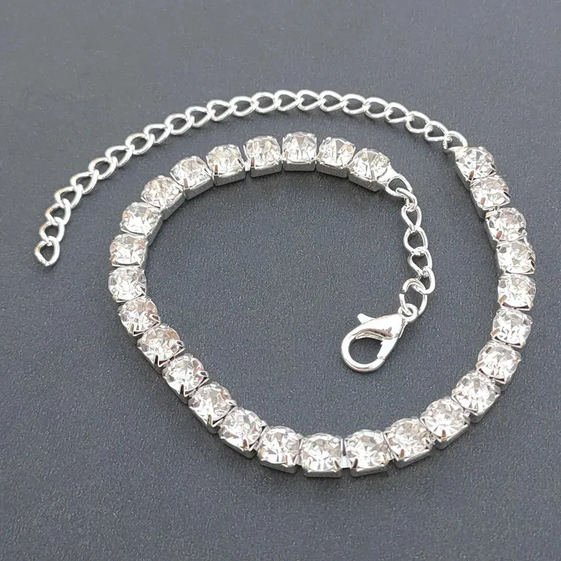 Cubic Zirconia Leg Chain Anklet Bracelets