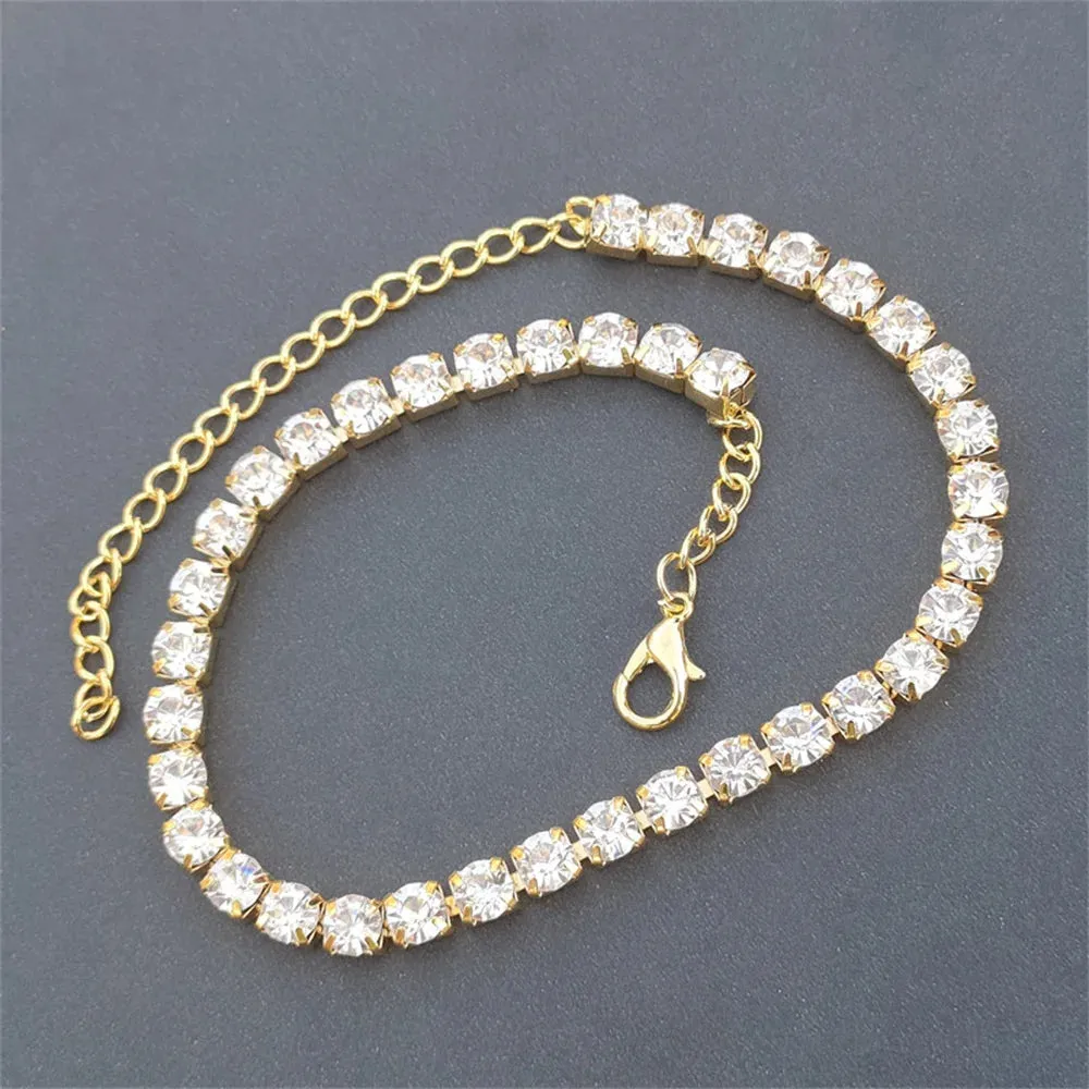 Cubic Zirconia Leg Chain Anklet Bracelets