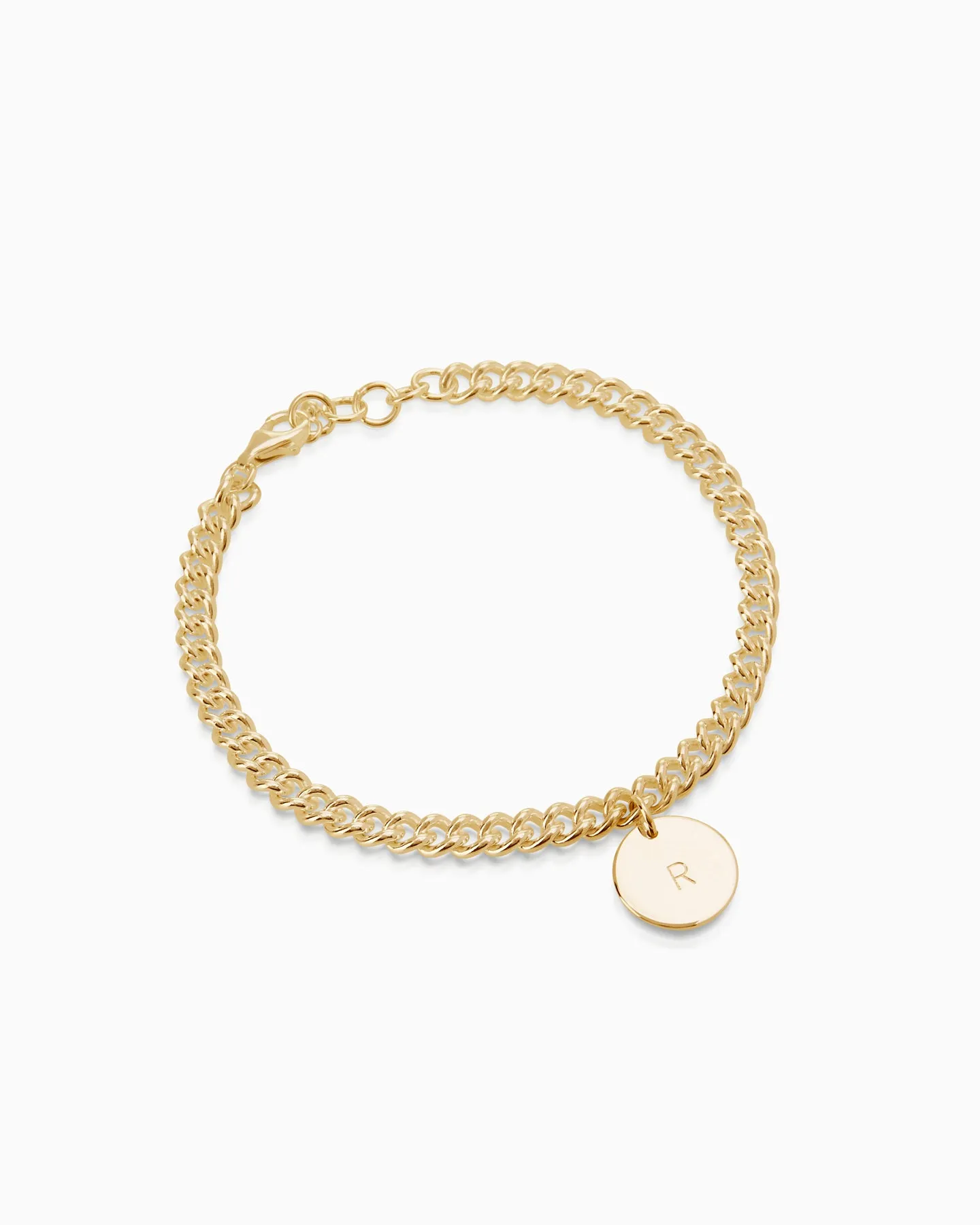 Curb Disc Bracelet | Yellow Gold