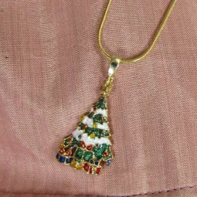 Delicate Christmas Tree Pendant Necklace