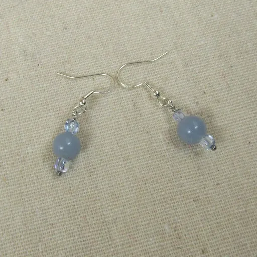 Delicate Light Blue Gemstone Earrings