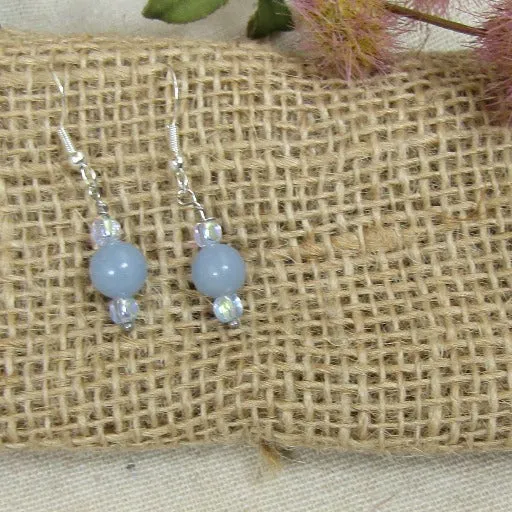 Delicate Light Blue Gemstone Earrings