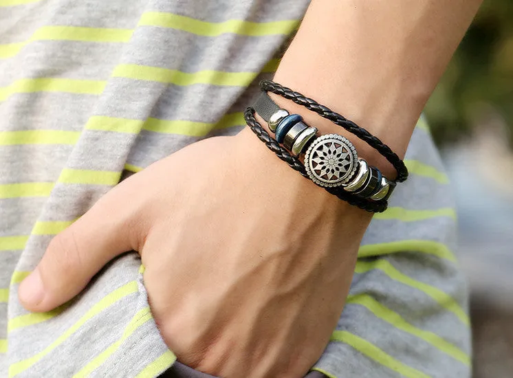 Fashion Jewelry Punk Vintage Braided Bracelets Bangles Men Women Handmade Leather Charm Bracelet