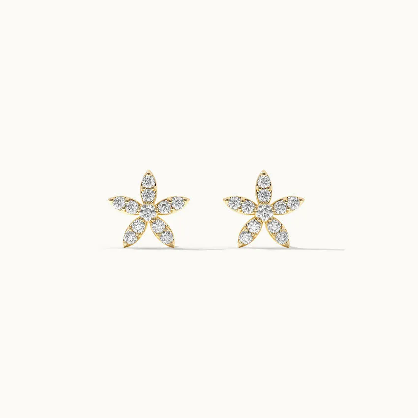 Floral Petite Diamond Earrings