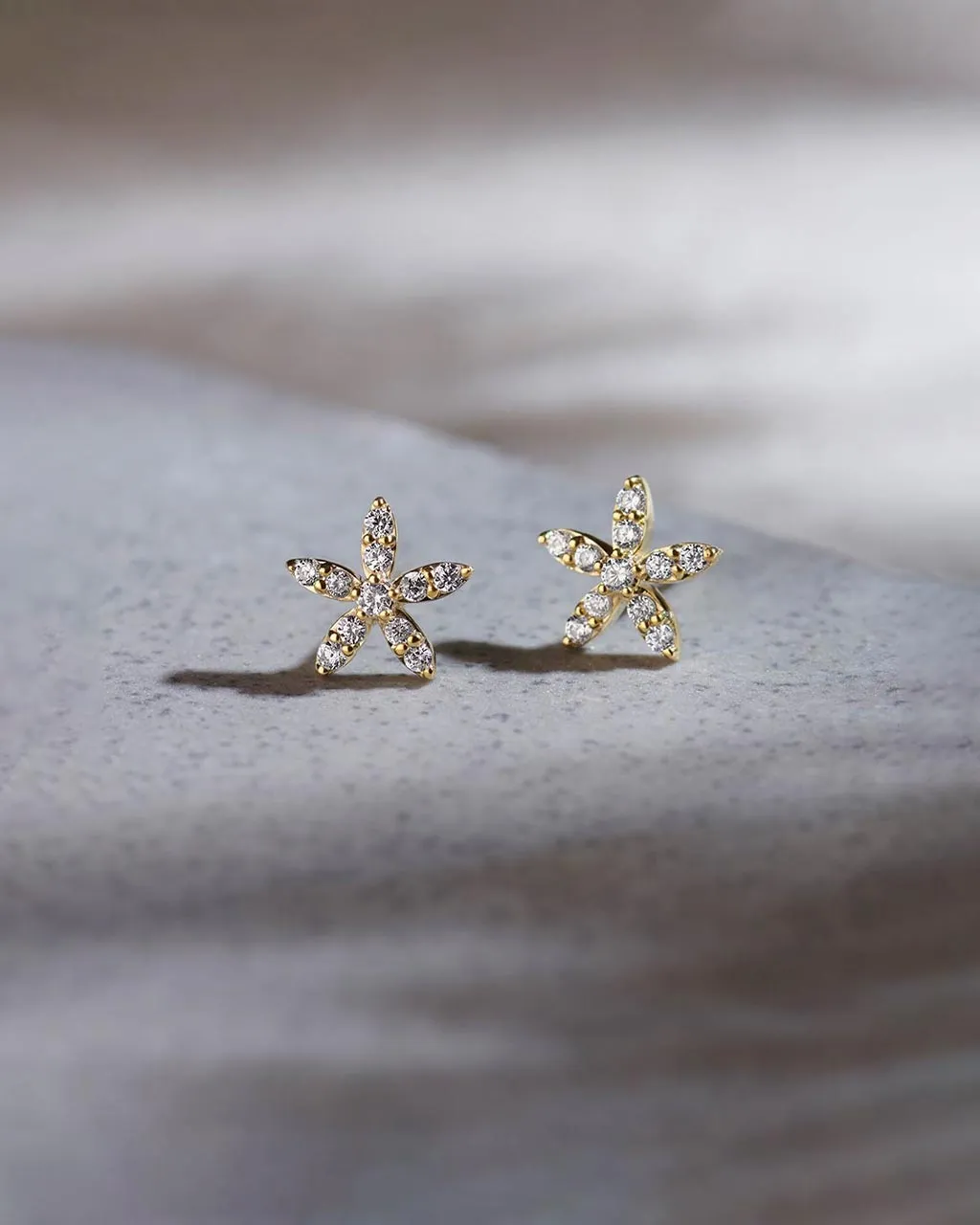 Floral Petite Diamond Earrings