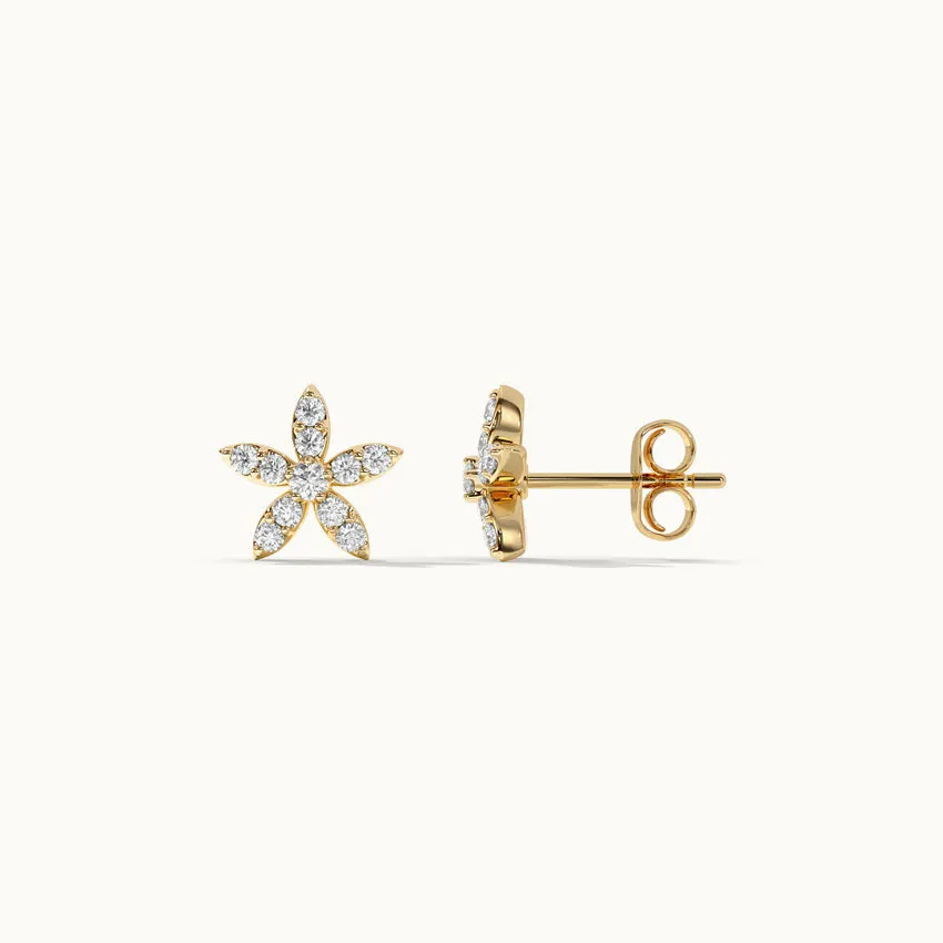 Floral Petite Diamond Earrings