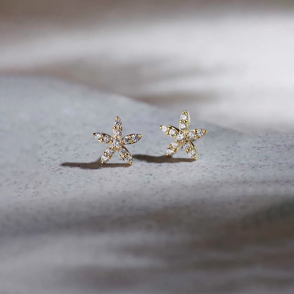 Floral Petite Diamond Earrings