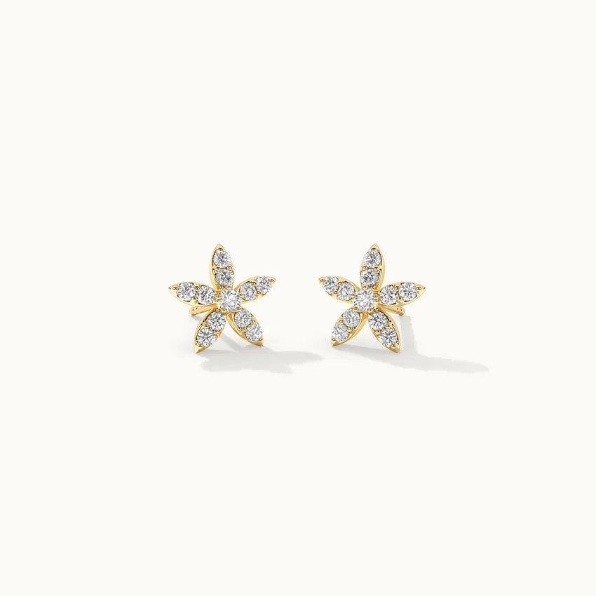 Floral Petite Diamond Earrings