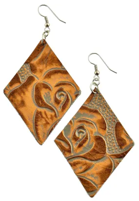 Floral Tooled Diamond Earrings