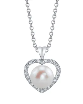 Freshwater Pearl & Diamond Amour Pendant