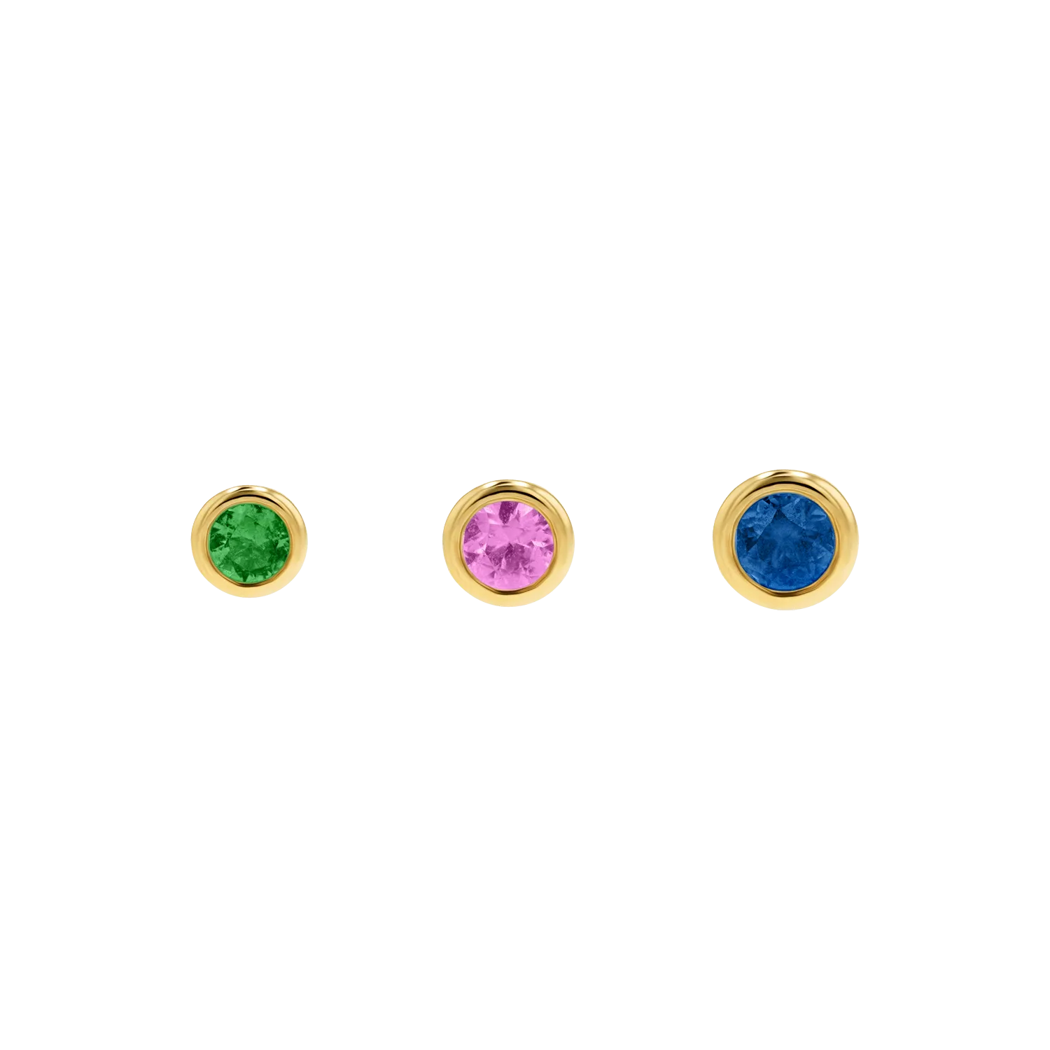 Gemstone Solitaire Bezel Studs