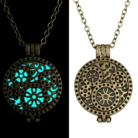 Glow In Dark Vintage Necklace Women Glowing Jewelry necklaces & pendants Locket Hollow Pendant Gifts