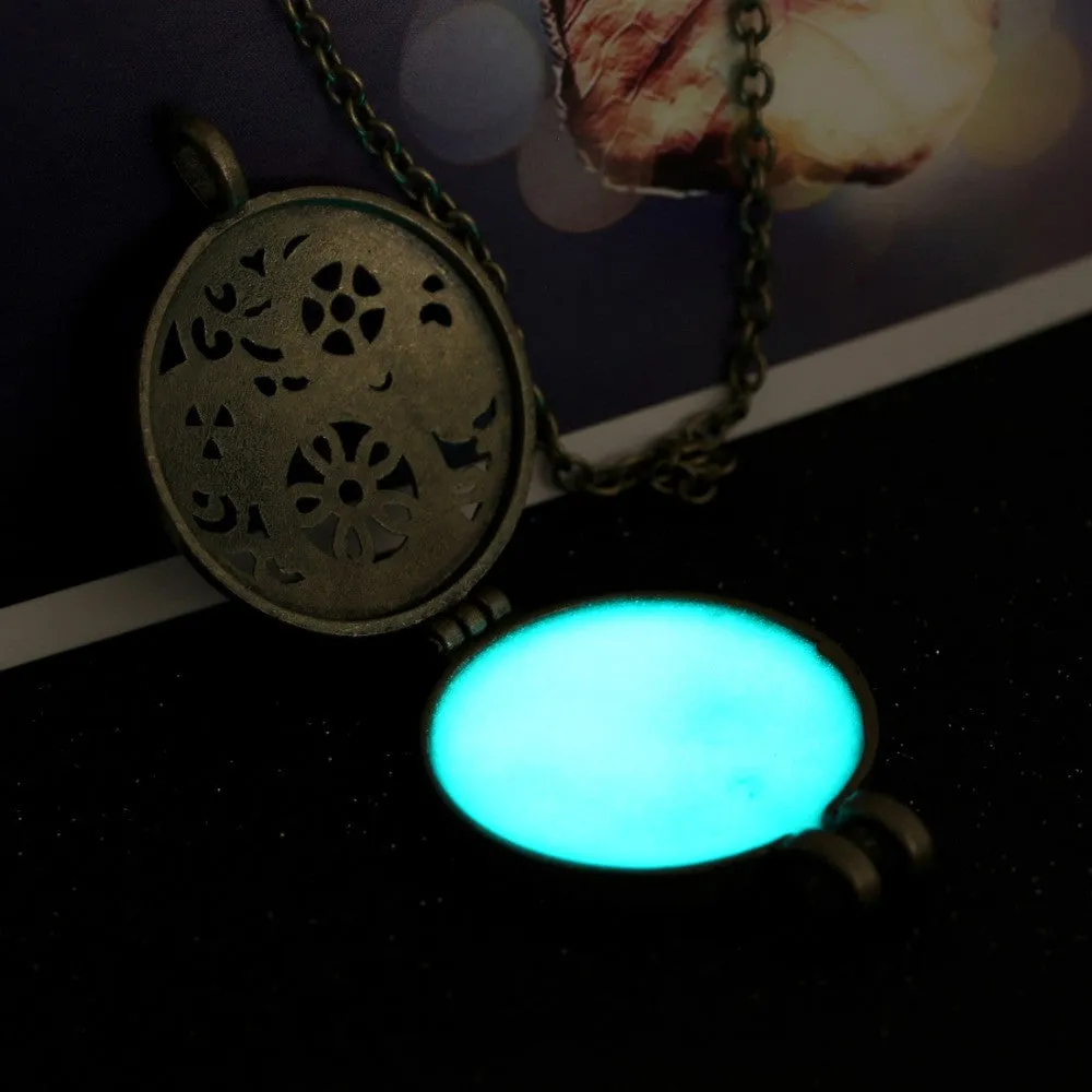 Glow In Dark Vintage Necklace Women Glowing Jewelry necklaces & pendants Locket Hollow Pendant Gifts