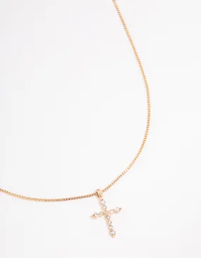 Gold Elegant Cross Necklace