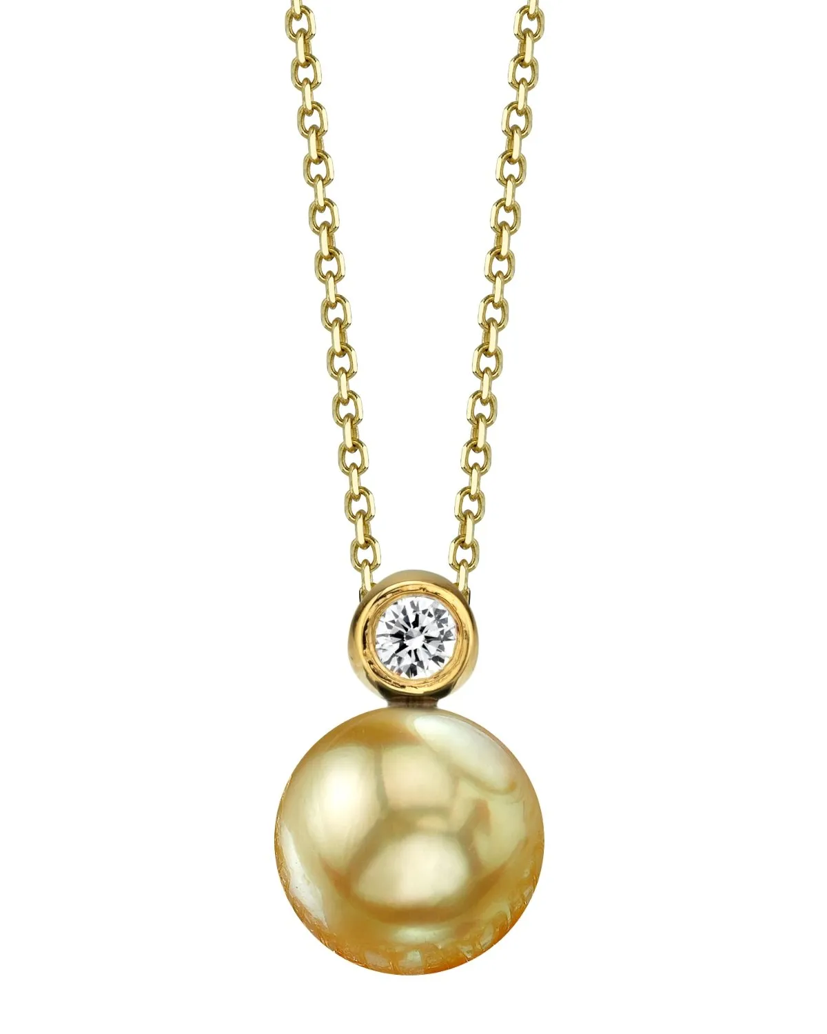 Golden South Sea Pearl & Diamond Honor Pendant