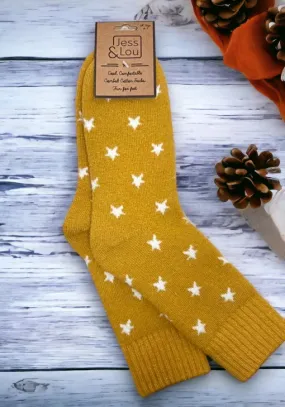 Jess and Lou Sleek Stylish Stars Ribbed Cosy Socks