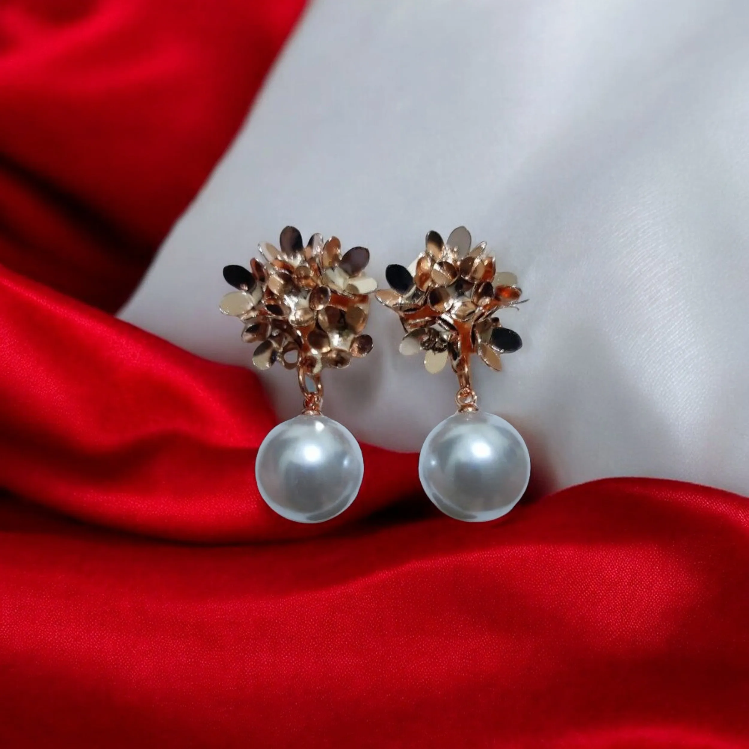 Jewelestia Blooming Pearl Drop Earrings