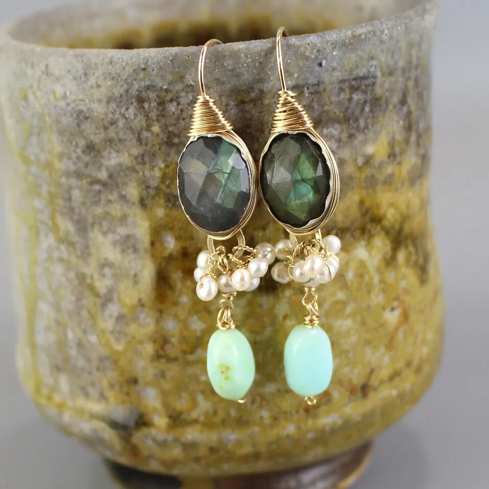 Labradorite Pearl Ronit Earrings