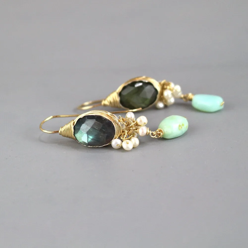 Labradorite Pearl Ronit Earrings