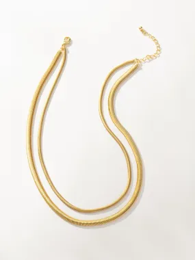 Layered Flat Snake Chain Necklace