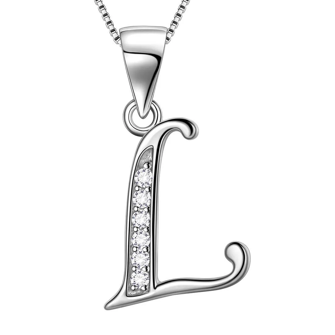 Letter L Initial Necklaces Pendant Women Men Name Jewelry Gift 925 Silver