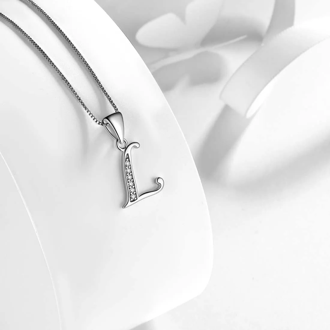 Letter L Initial Necklaces Pendant Women Men Name Jewelry Gift 925 Silver