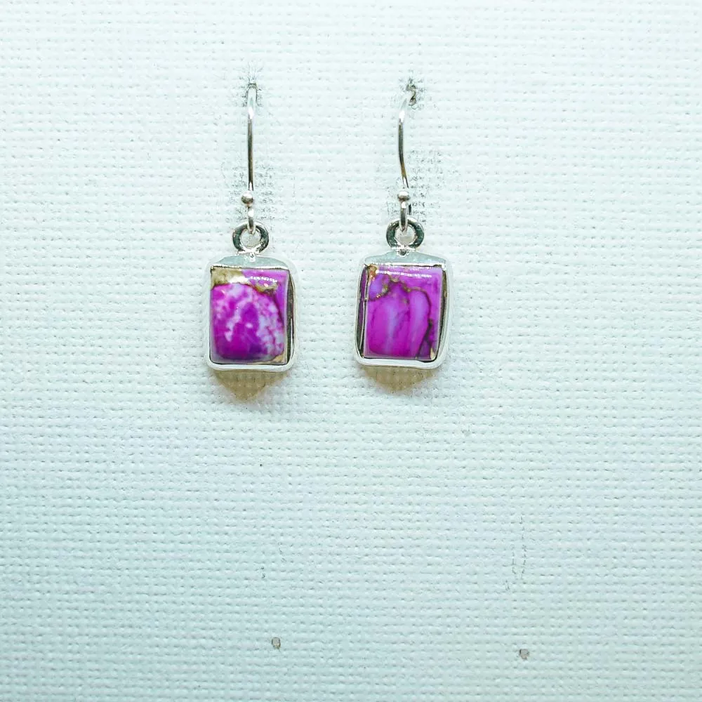 Lola Square Gemstone Sterling Silver Earrings