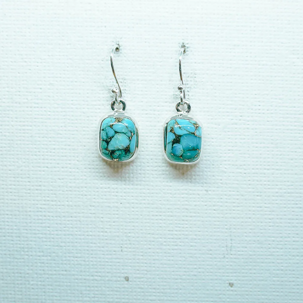 Lola Square Gemstone Sterling Silver Earrings