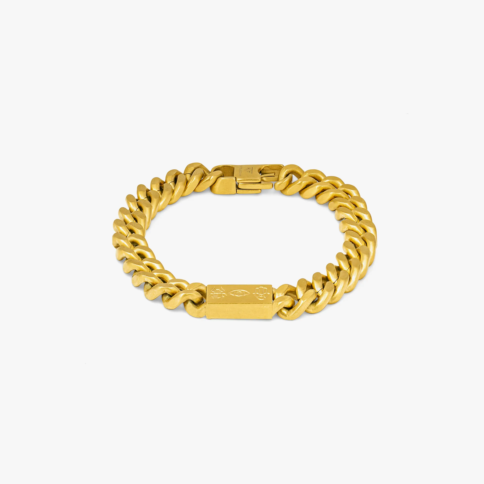 Meccanico Amulet Bracelet in Yellow Gold Plated Stainless Steel